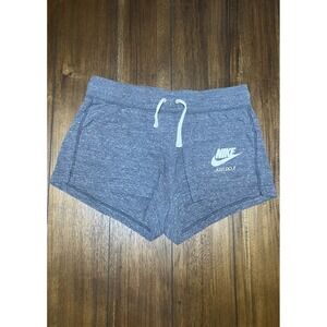 Nike Just Do It Gray Heathered Lounge Shorts Women's Size L Drawstring Pockets